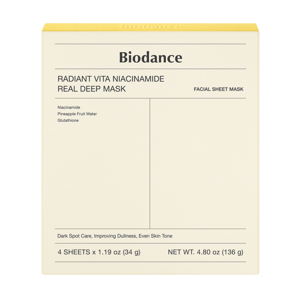 ماسک ورقه‌ای روشن‌ کننده بایودنس مدل Vita Niacinamide
